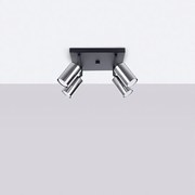 Plafony nowoczesny Glois, stal - 4 źródło światła 4000K - L.25 x H.19 cm - czarny/chrom