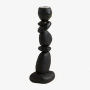 Świecznik Z Żywicy Rostegui Czarna - Sklum