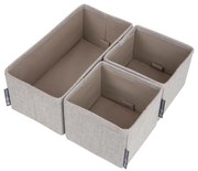 Zestaw 3 beżowych organizerów Bigso Box of Sweden Drawer