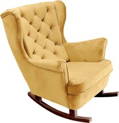 Fotel Relax z Tapicerowanym Siedzeniem i Podłokietnikami, Fotel TV 102x81x95cm Złoty_29822