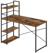 Biurko do pracy rustykalny brąz + czarny H1-Z79