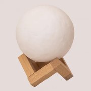 Bezprzewodowa Lampka Stołowa Led Z Drewna Moon Kids Biała - Sklum