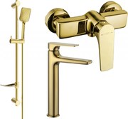 Mexen Lynx DF62 zestaw prysznicowy, złoty - 745914DF62-50