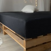Prześcieradło 90x200 jersey z gumką czarne