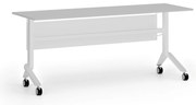 Mobilny stół PRIMO MOVE, 180x60 cm, biała podstawa, szary
