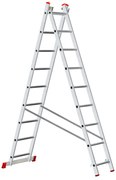 Dwuczęściowa drabina aluminiowa HOBBY, 2x9 szczebli , 3,94 m