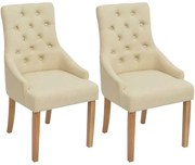 Zestaw 2 kremowych tapicerowanych krzeseł H0-G96