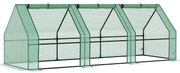 Outsunny Tunel Foliowy Mini Szklarnia Ogrodowa Łatwy Montaż 270x90x90cm Zielony | Aosom PL