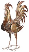 Metalowa dekoracja ogrodowa Kogut miedziany, 39 x16 x 53 cm