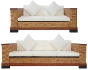 2-częsciowy 5-osobowy zestaw wypoczynkowy z naturalnego rattanu L1-K15