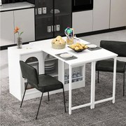 Czarna obrotowa szafka barowa - Stolik barowy z 2 szklanymi drzwiami i 2 otwartymi schowkami - obrotowy blat