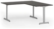 Biurko PRIMO BETA L, 1600 x 1800 mm, podstawa szara, wenge
