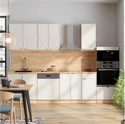 Aneks kuchenny szary/beżowy/złoty dąb 300x46x81.6 fame-line