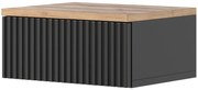 Lamelowa szafka nocna ścienna czarny + dąb craft N6-K03