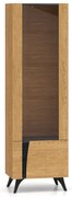 Witryna do salonu HESTIA 1W1D 58cm dąb/czarna prawa ML MEBLE