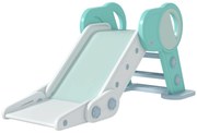 AIYAPLAY Zjeżdżalnia z antypoślizgowymi stopniami Bezpieczna zabawa dla dzieci Zielony 120x53x53cm | Aosom PL