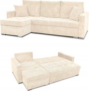 Narożnik Bonito rozkładany z funkcją spania Family Meble sztruks beżowy