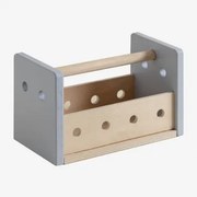 Skrzynka Na Narzędzia Z Drewna Donnie Kids Naturalna - Sklum