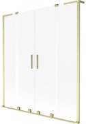 Mexen Velar L Duo parawan nawannowy 2-skrzydłowy rozsuwany 160 x 150 cm, szron, złoty szczotkowany - 896-160-003-32-55