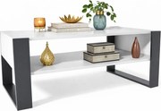 Nowoczesna prostokątna ława - biały + czarny T1-L45