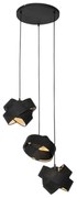 Nowoczesna lampa wisząca czarna 3-światłowa - Cloth Nowoczesny Oswietlenie wewnetrzne