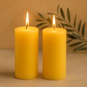 Zestaw świec filarowych, 25 cm, Ø 10 cm, żółte, 2 szt.