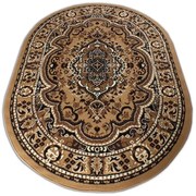 Brązowy owalny dywan rozeta W5-L51