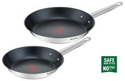 Patelnie ze stali nierdzewnej 2 szt. Cook Eat – Tefal