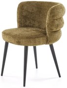 Krzesło oliwkowe na czarnej podstawie A8-K91