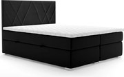 Łóżko kontynentalne MELROSE 140x200 czarne velvet z pojemnikiem LAVERTO