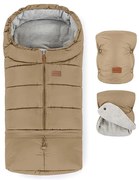 PETITE&MARS - Zestaw śpiwór 3w1 JIBOT + mufki do wózka brązowy