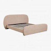 Łóżko Z Tkaniny Bouclé Brunel Jasnobrązowy Bouclé Piaskowy & 180 X 200 Cm - Sklum