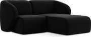 Narożnik prawostronny - z tkaniny welwetowej - czarny - LANI