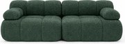 Sofa modułowa dwuosobowa, tkanina bukla Abriamo, Ciemnozielony, Selia