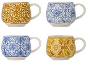 Niebiesko-pomarańczowe kamionkowe filiżanki na espresso zestaw 4 szt. 155 ml Milton – Bloomingville