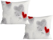 Zestaw 2 szt. dekoracyjnych poszewek na poduszki z mikrofibry HEARTIZIA 45x45 cm, jasnoszary