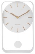 Karlsson KA5796WH Designerski zegar ścienny z wahadłem, 33 cm