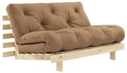 Sofa rozkładana z brązowym obiciem Karup Design Roots Raw/Mocca
