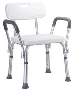 Stołek 56x66 cm srebrny/biały