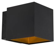 Designerska lampa ścienna czarna/złota z LED - Caja Nowoczesny Oswietlenie wewnetrzne
