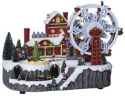 Miasteczko bożonarodzeniowe, scenka świąteczna z młynem