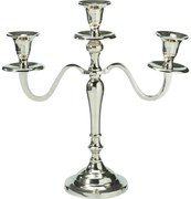Metalowy świecznik 3-ramienny 29x10x30 cm, kolor srebrny, dekoracja 1