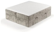 Jasnobrązowe łóżko boxspring ze schowkiem 140x200 cm Yoko – Maison de Rêve