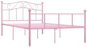 Różowe metalowe łóżko dwuosobowe 140x200 cm G7-N95