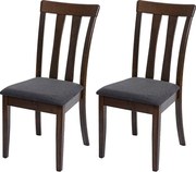 Krzesło do jadalni MCW-G46 (zestaw 2 sztuk),  ciemna rama, ciemnoszary