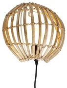 Rustykalna lampa ścienna bambusowa półokrągła - Canna Rustykalny / Vintage Oswietlenie wewnetrzne