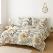 Pościel 160x200 z mikrofibry tropikalna w złote liście komplet
