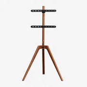 Curtiz Steel And Wood Tv Tripod Floor Stand Jasny Brąz - Sklum