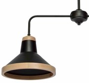 Lampa sufitowa, podwójna, czarna, drewno SALMA BLACK / WOOD 2xE27