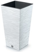 Donica ogrodowa kwadratowa Furu Square 55 cm biały PROSPERPLAST